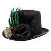 Gothic Tall Hat With Skeleton Hand Flower Decoration Gothic Theme Head Accessory Top Hat For Halloween Masquerades Event