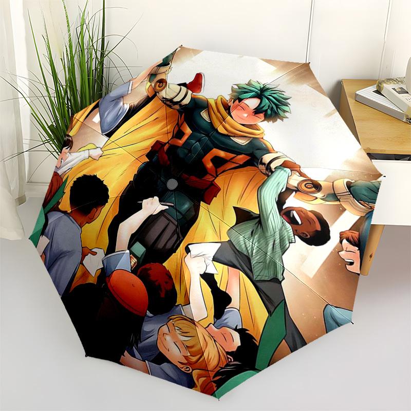 

1pc My Hero Academia Izuku Midoriya Katsuki Bakugo Outdoor Umbrella - Automatic Opening/Closing, Portable 3-Fold Design with 8-Bone Iron Frame - Perfe
