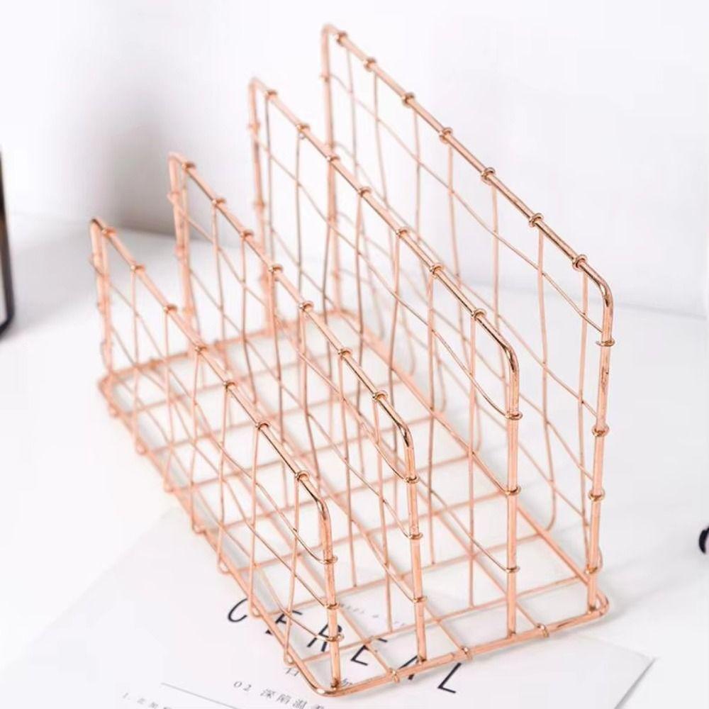 Metal Book Record Holder Durable Document Storage Shelf File Sorter Organizer  Desk Accessories