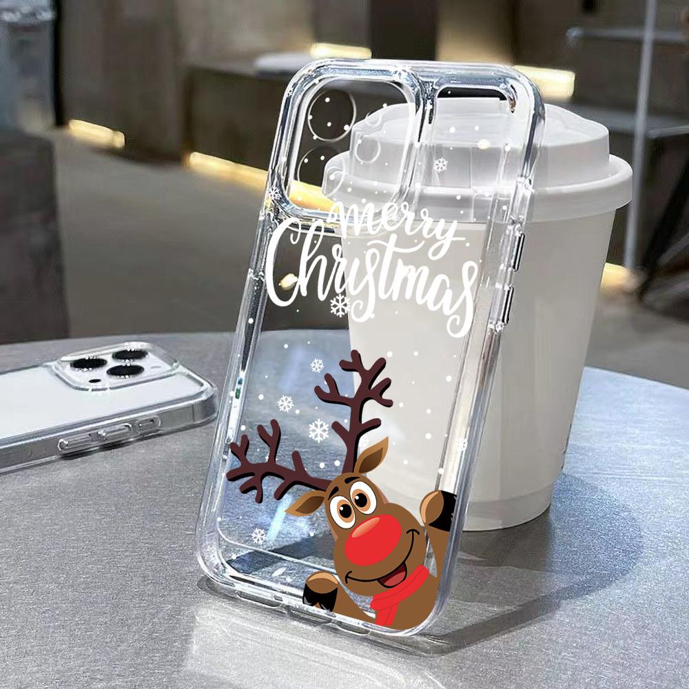 Silicone Christmas Phone Case For iPhone 16 Pro Funda iPhone 14 15 13 Pro Max 11 12 XR X XS 7 8 Plus SE 16promax 15promax Cover