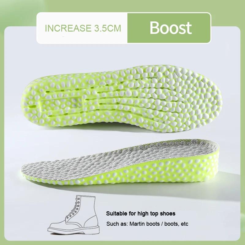 Boots Height Increase Shoes Insole Quality Sneakers Shock Absorption Insoles for Feet 1.5cm/2.5cm/3.5cm Growing Shoe pads 1Pair