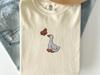 Embroidered Goose Butterfly T-Shirt, Funny Wildlife Nature Lover Graphic Tee, Goose Lover Gift, Embroidered Shirt