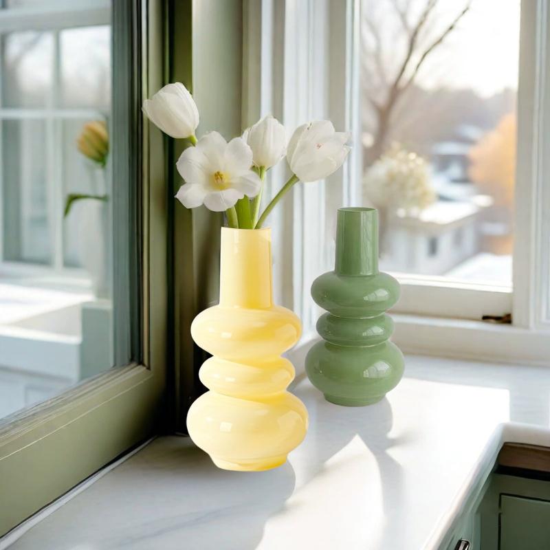1pc Bohemian Style Pink Glass Vase, Minimalist Vintage Design for Hydroponic Fresh Flowers, Irregular Shape, Ideal for Home