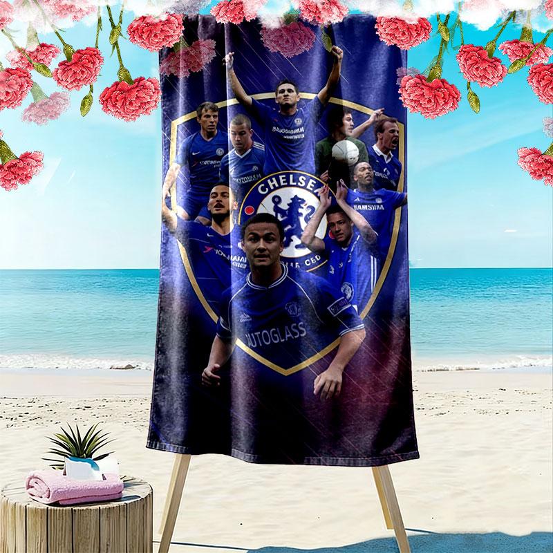 Chelsea FC poster Print Beach Towel, Large Soft Quick Dry Towel for Beach Camping Swimming