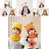 Knitted Winter Children Hat And Scarf Set With Animal Cartoon Design For Kids