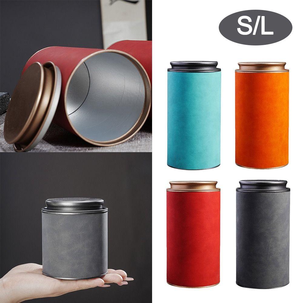 Te-krukke i blikk Rund Forseglet Te-boks Bærbar Te-boks for Hjem og Reise