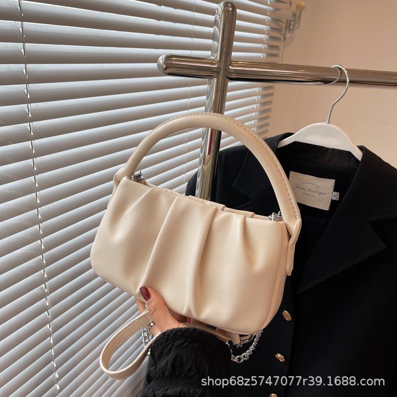Pleated cloud bag women's 2025 summer new niche design high-end fashion simple one-shoulder crossbody underarm bag
