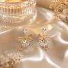 Drip Crystal Zircon Earrings Women Jewelry Bowknot Earrings Rhinestone Pendant Earrings  Date Night