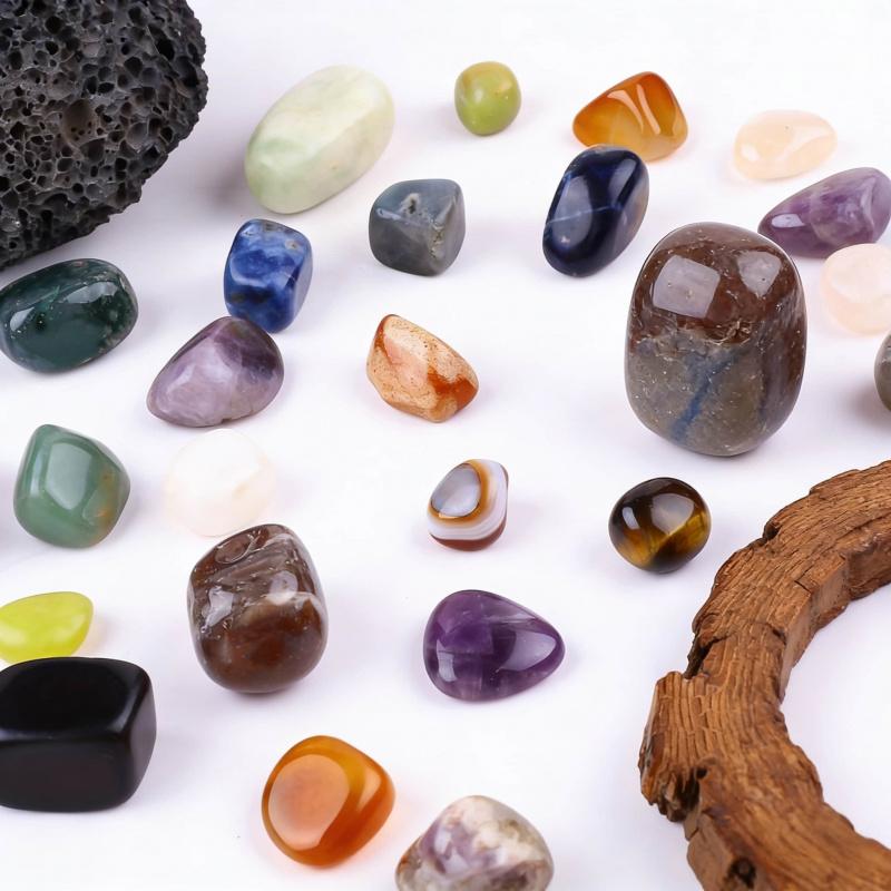 Polished pebbles and gravel for succulent plant landscaping and decorative ornaments bulkInstallation50g100gColored crystal roug