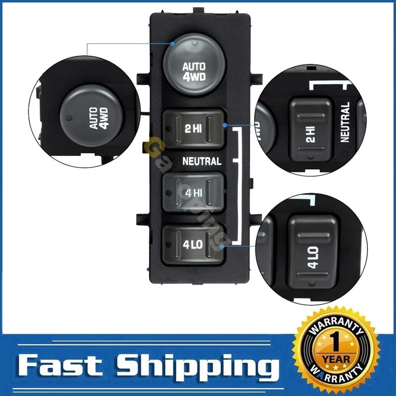 19168767 4WD 4x4 Transfer Case Selector Dash Switch Four Wheel Drive Switch Button For Chevy GMC Sierra Silverado Yukon 1999-02