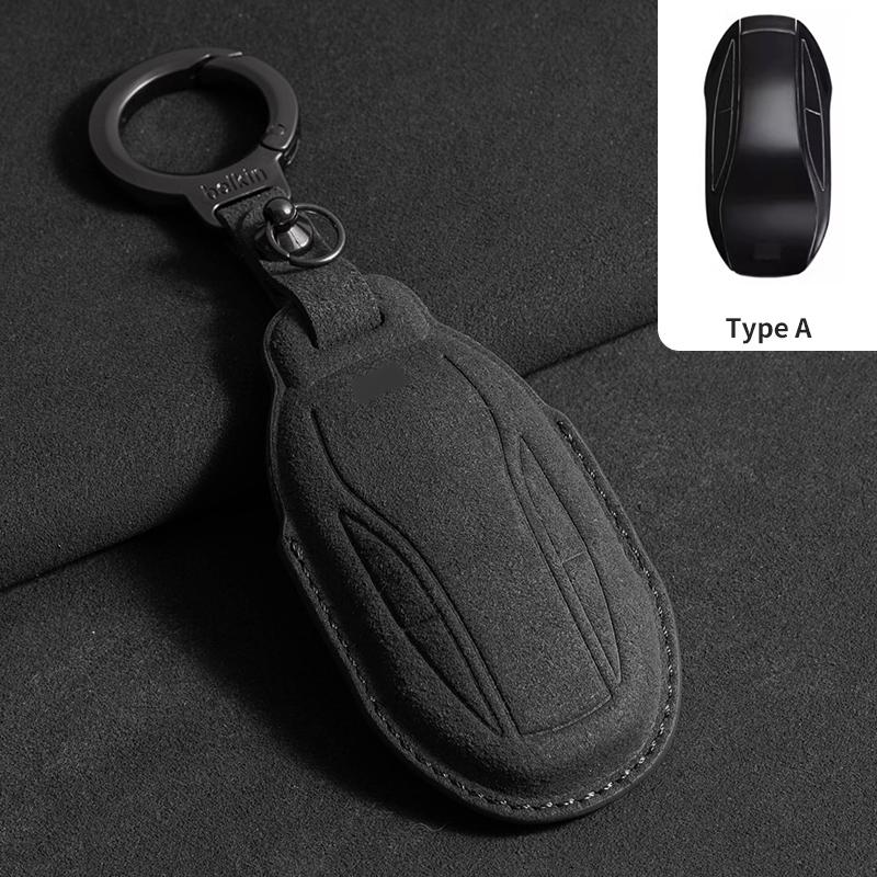 Interior Mouldings Leather Car Remote Key Case Cover for IM 2022 L7 2023 LS6 2023 LS7 Auto Key Fob Shell Suede Leather Keychain
