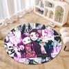 Classic Japanese-style Cartoon Demon Slayer Round Rug, Home Soft Decorative Anti-slip Yoga Mat and Chair Mat, Outdoor Floor Mat Carpet K20