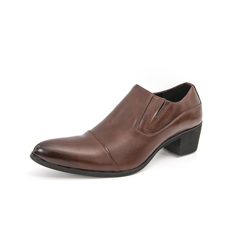 New fashionable pointed-toe high-heeled leather shoes for men breathable casual and trendy business formal shoes