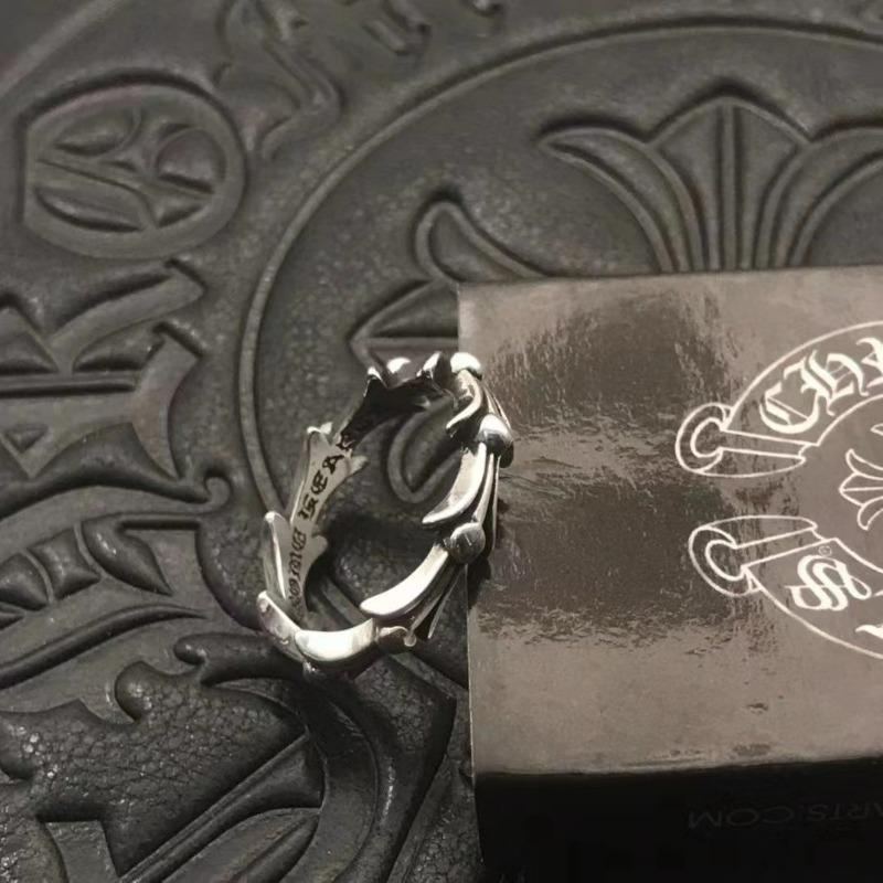 CH Cro Fishbone Ring Men's and Women's Wavy Water Ripple Ring European and American Personality Punk Style Couple Ring