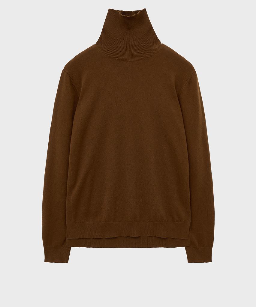NOIRER Cashmere Cotton Turtleneck (Brown)