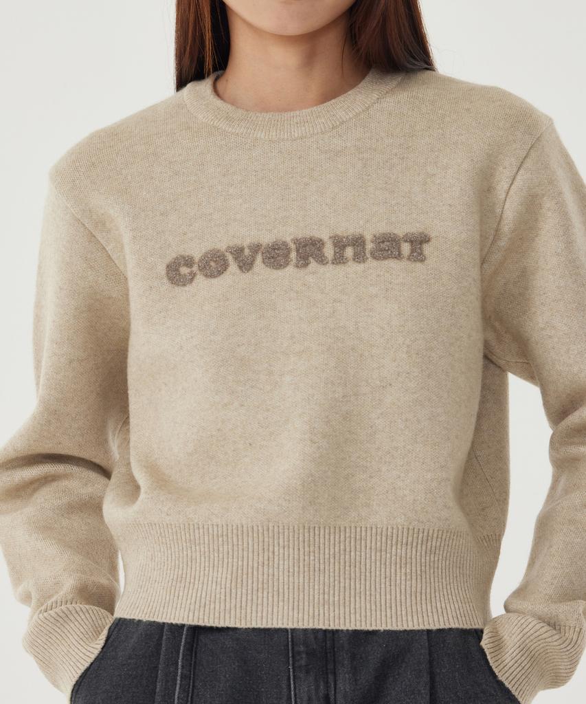 COVERNAT WOMAN Cooper Logo Knit Beige