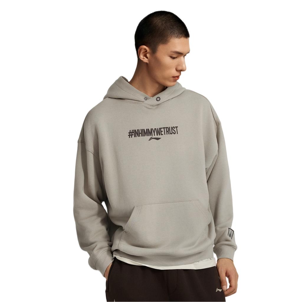 Li Ning Jimmy Butler Fleece Warm Sports Fashion Versatile Loose Letter Hoodie Soft Warm Casual Sweatshirt Men sweatshirt AWDVE43-2