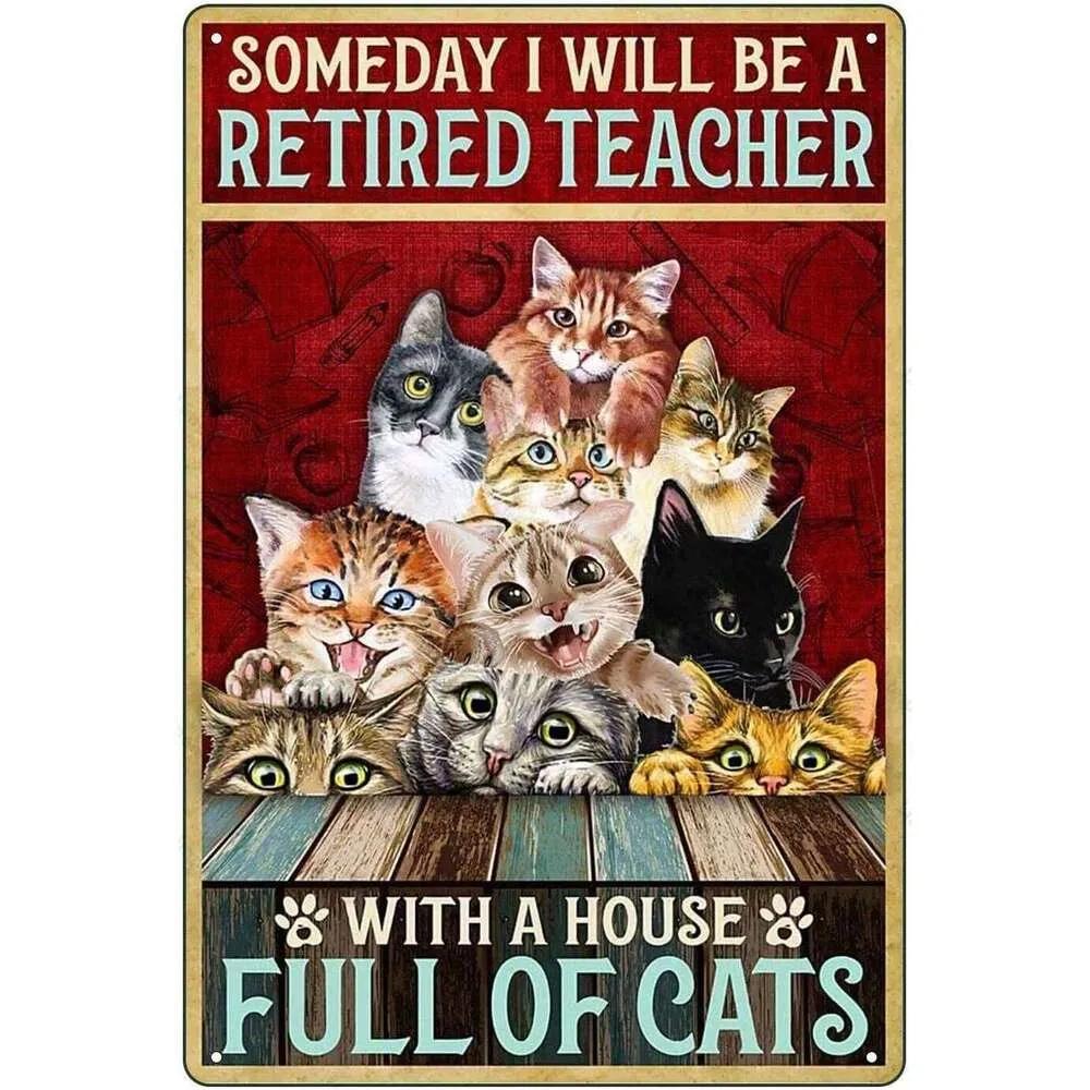 Black Cat Cartoon Anime Poster Metal Sign Garage Man Cave Wall Signs Cute Cats Tin Board Painting Decor Plates Plaques 26T0104 26T0104