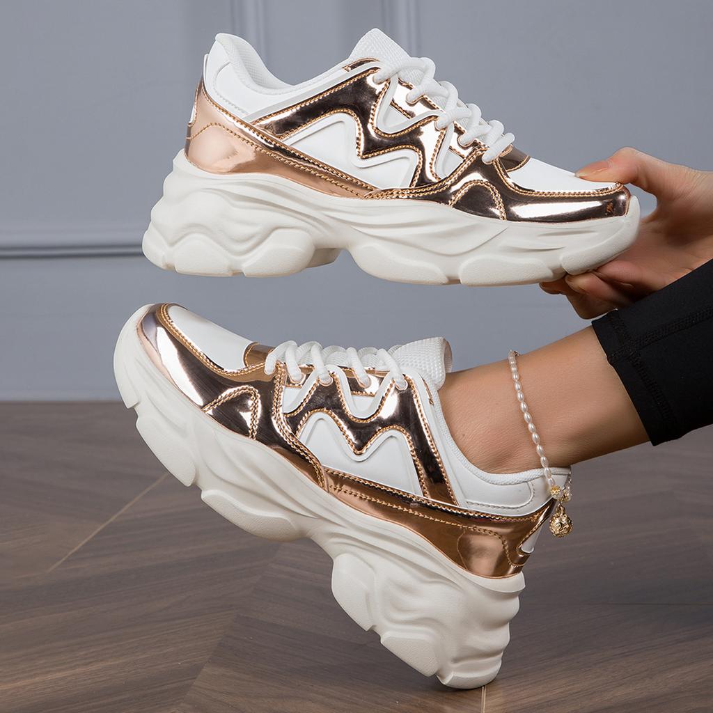 Women's Breathable Mesh Platform Sneakers Snwakers Women Shoes Women Lightweight Low Top Board Shoes for Women's Shoes 2417