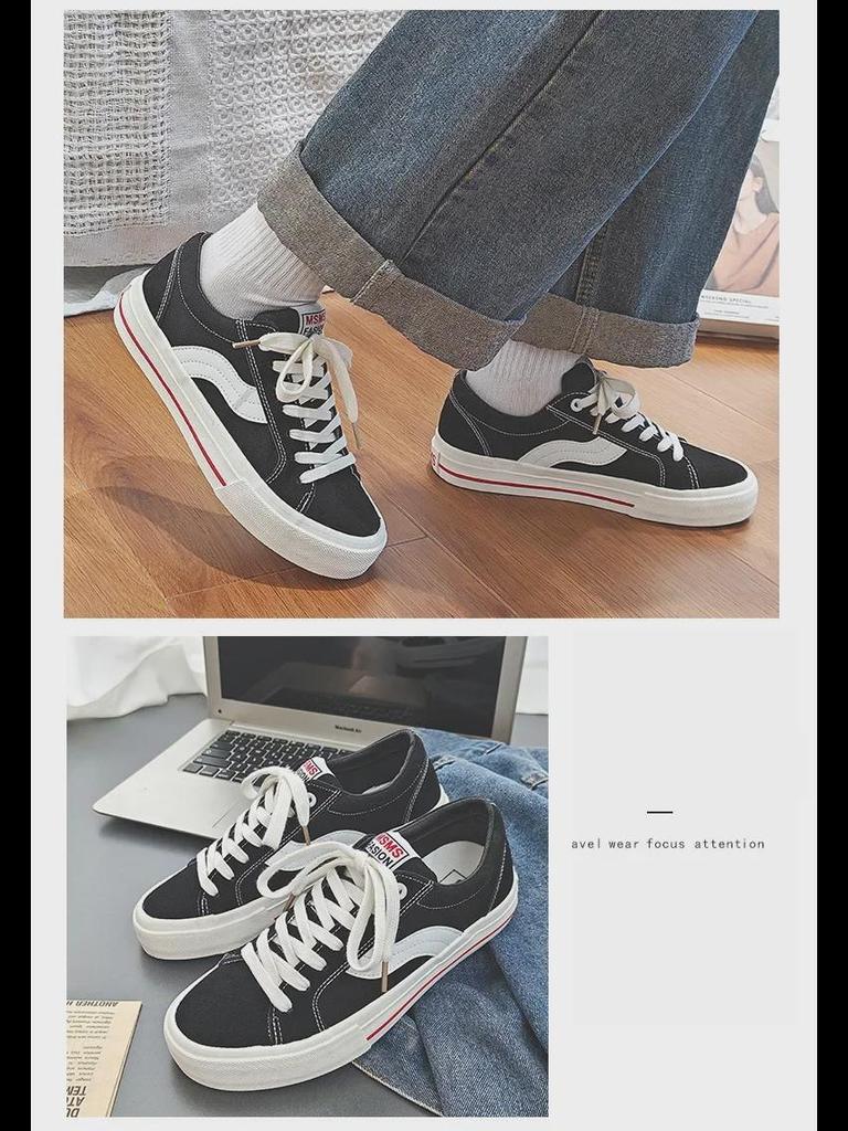 Retro Spring & Autumn Canvas Skate Shoes - Men's Breathable Casual Sneakers