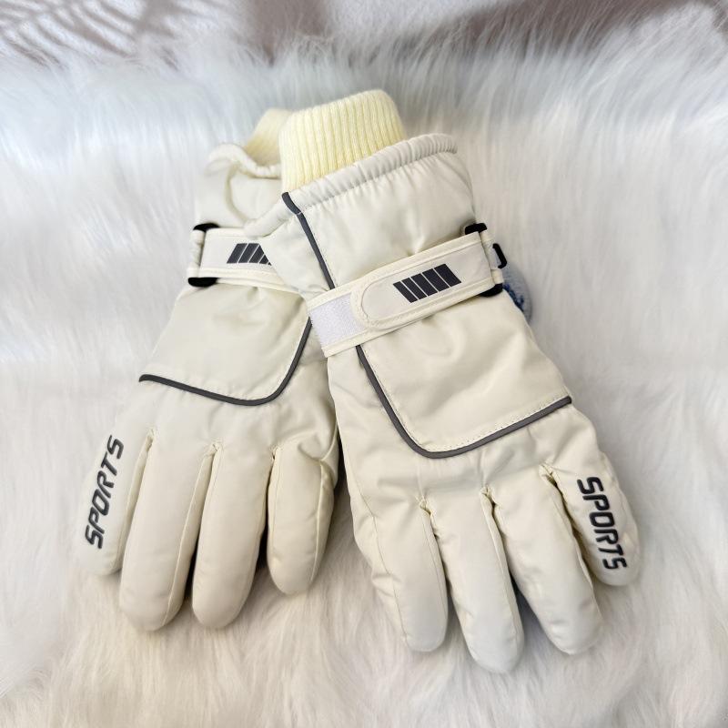 Customized Polyester Ski Mittens Built Wrist Support Shock Absorption Waterproof Split Finger Light Snowboarding