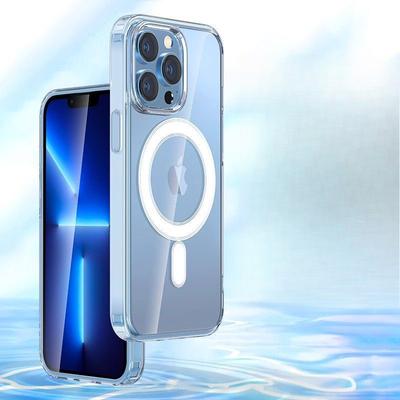 Apple 15 Transparent Magnetic Wireless Large Hole IPhone 14proamx Mobile Phone Case 1312 Anti-fall Protection Case