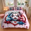3pcs Harley Quinn, Clown Bedding Set, Duvet Cover and Pillowcases Machine Washable Seasons All Suitable, Design for Bedroom (No Filling)257