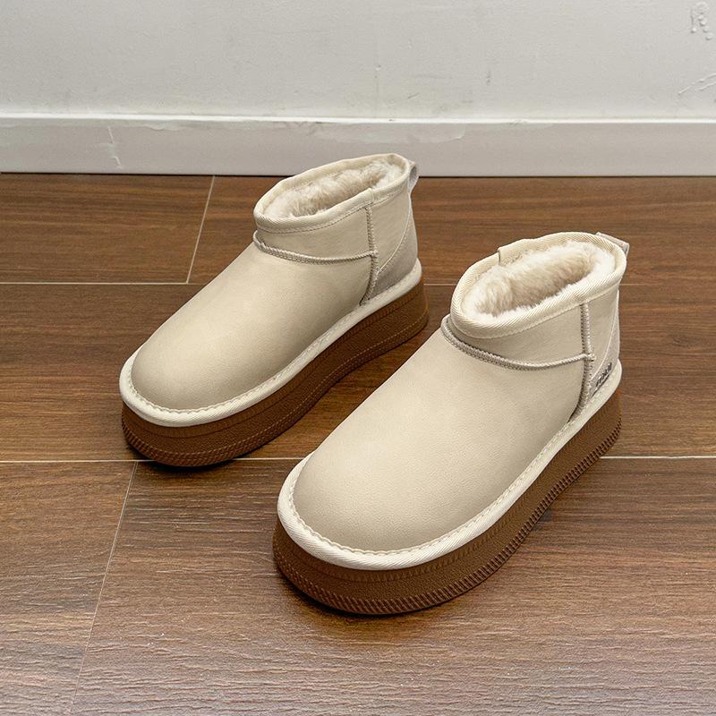

Winter cotton short boots women s 2024 new thick-heeled thick-soled fluffy boots snow boots Northeast cotton shoes tide 40