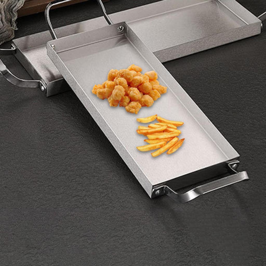 Rectangular Platters Baking Pan Breading Tray Stainless Steel Sheet for Desserts Home