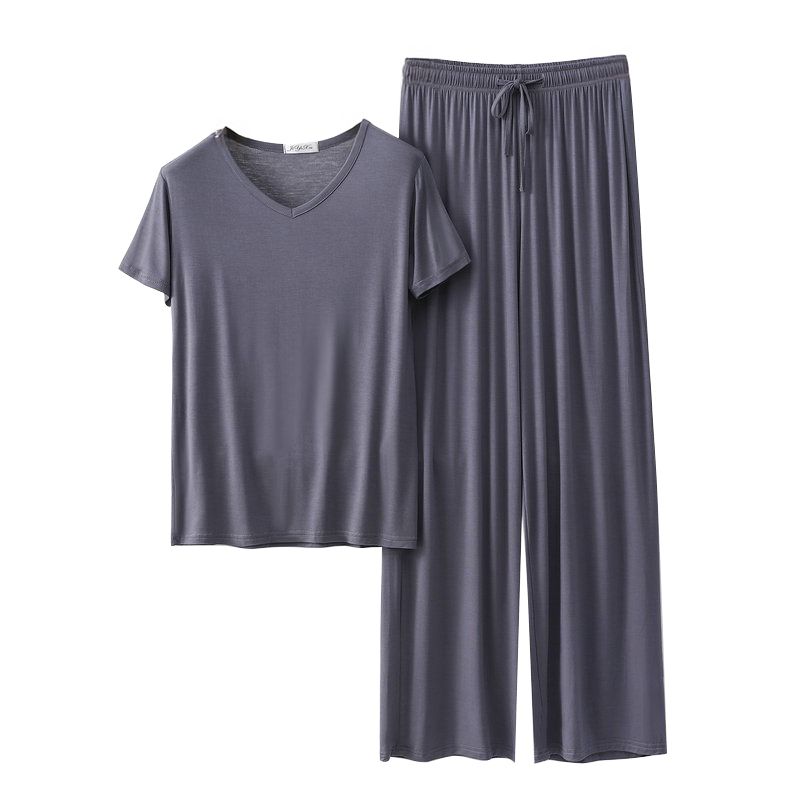 Women's Loose Casual Pajama Sets V-neck T-shirt and Pants
