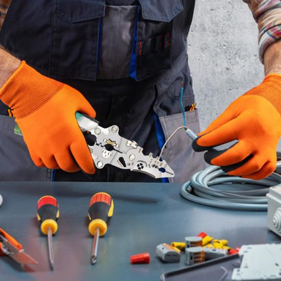 Foldable Wire Stripper Cable Cutter with Voltage Detector Ergonomic Design Electrical Pliers Multifunctional Wire Stripping Pliers