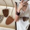Leopard Print Velvet Hanging Neck Magnetic Sunglasses Clip Long Necklace Female Travel Portable Storage Lanyard Sweater Chain
