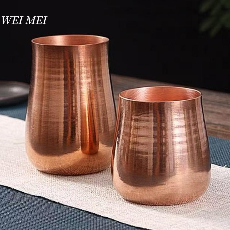 Vintage Pure Copper Coffee Mug,Thickened Outdoor 300 Ml Juice Breakfast Cup, Handcrafted Home Use Drinking Tea Cup Tableware