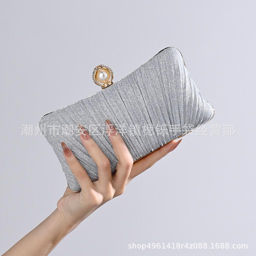 Luxury Design Women Evening Clutch Bag Shoulder Bag Party Wedding Prom Birthday Long Square Bags Pleated Elegant Handbag Purse