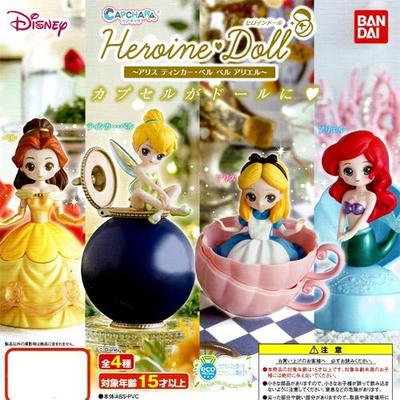 Bandai Disney Princesa Capchara Heroína Boneca Sininho Sininho Todos os 4 tipos conjunto ~Alice Ariel~