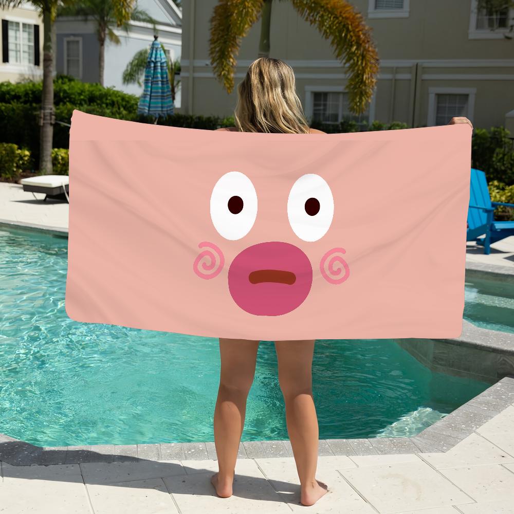 Funny colorful E-expressionS Cartoon Towel Beach Towel Oversized Quick Dry Towel Absorbent Soft Swim BeachTowels for Men Women