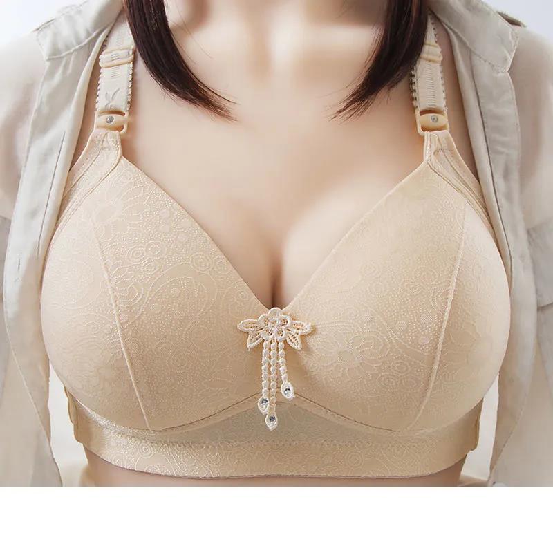 Comodo Morbido Taglia Grande Sottile Senza Ferretto Senza Raccolta Magnetica Anti-cedimento Reggiseno da Donna