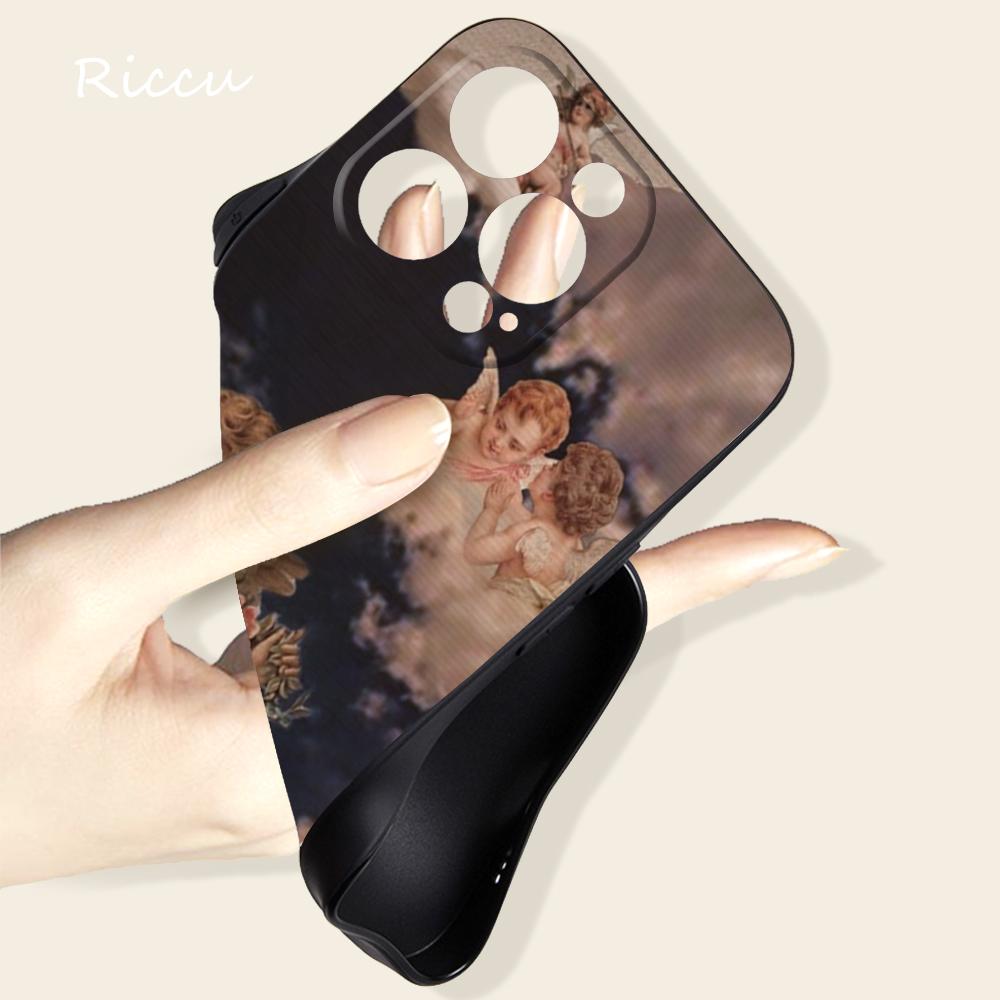 POUR IPhone 14 Peinture Vintage Paradis Ange Peint Coque Souple pour Iphone 14 11 12Pro 8 7 Plus X 13Pro MAX SE2020 XR XS Coques