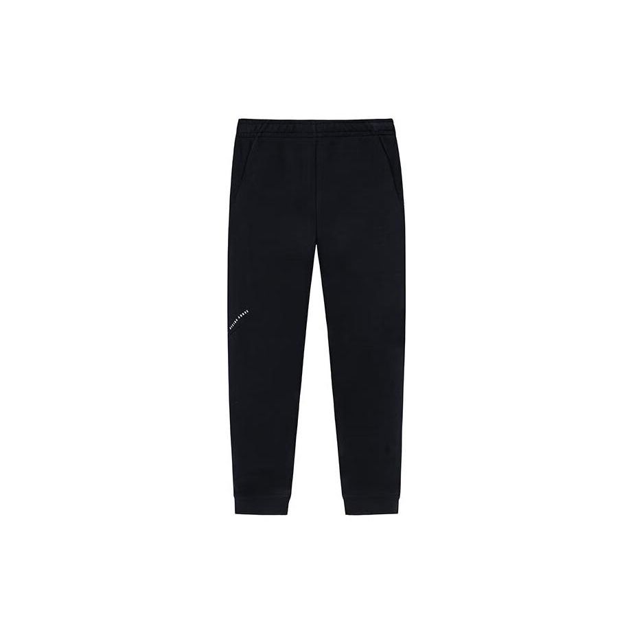Anta Solid Color Cuffed Nine-Point Knitted Sports Pants Women Bottoms Black 162417326S-1