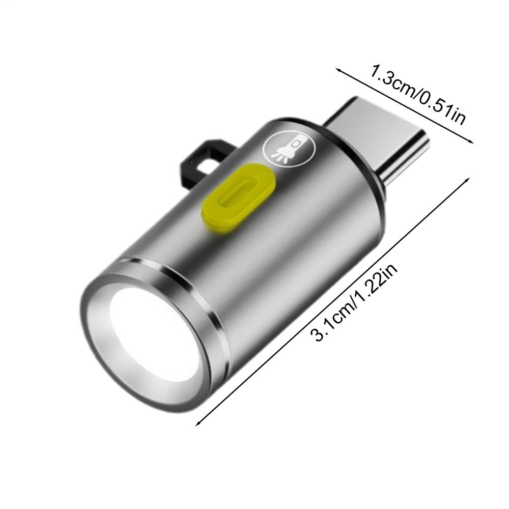 Mini Type-C Flashlight Pocket Outdoor Lighting Device Outdoor Emergency Lamp Pocket Keychain Flashlights Small Torch Light