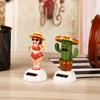 Solar Beach Girl Swing Car Cactus Automatic Ornament Interior Dashboard Decor