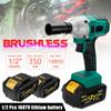 168V 500Nm Cordless Electric Wrench Impact Brushless Driver Power Tool Rechargeable Lithium Battery Household Drill