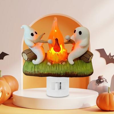 2024 Ghost Campfire Flickering Night Light Halloween Ghost Campfire Festival EU US Funny Cute Chost Design LED Light Home Decor