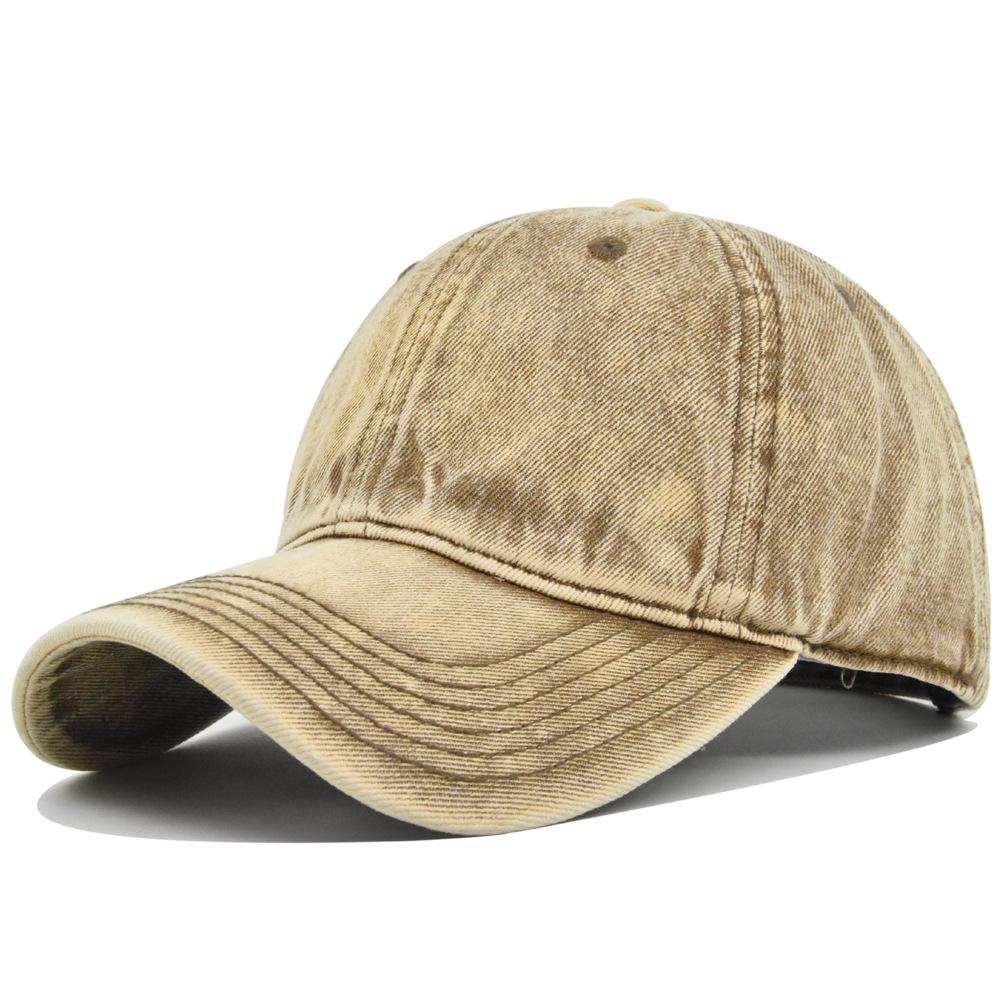 Solid Color Washed Denim Baseball Cap Vintage Retro Snapback Hat for Men & Women, Adjustable Sun Protection Cap in 8 Colors