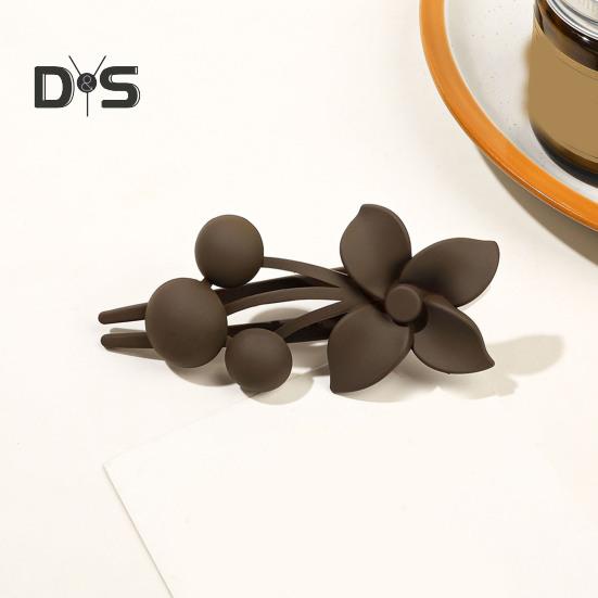Frosted Texture Hair Claw Flower Decor Thick Thin Hair Clip Non-slip Matte Finish Large Back Head Hair Claw Hair Accessories