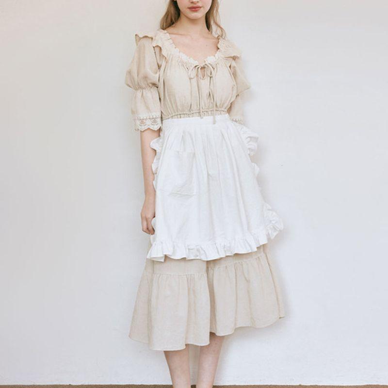 LUNALUZ STUDIO Lunaluz Half-Wrap Apron Waist Skirt