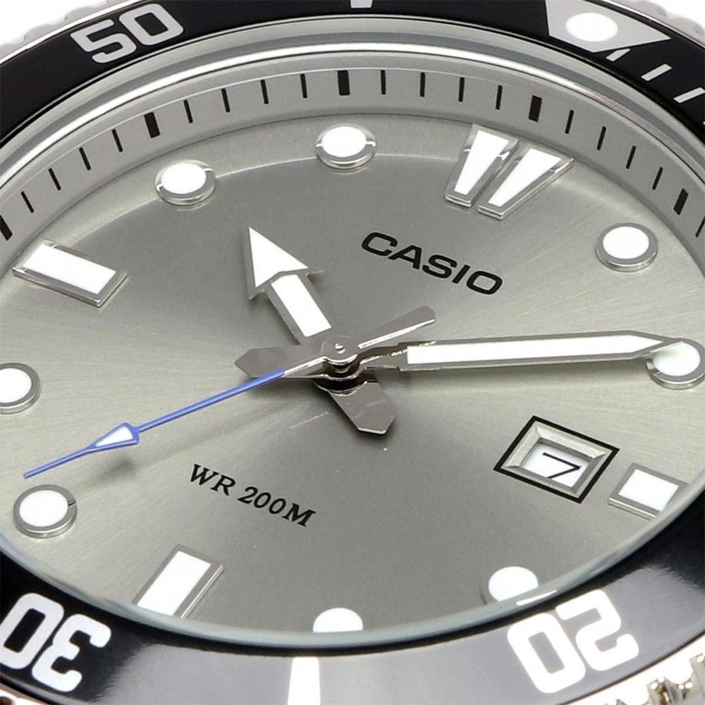 Casio Standard Analog Sports 20 Bar Water Resistant Wristwatch Gray Dial Metal B