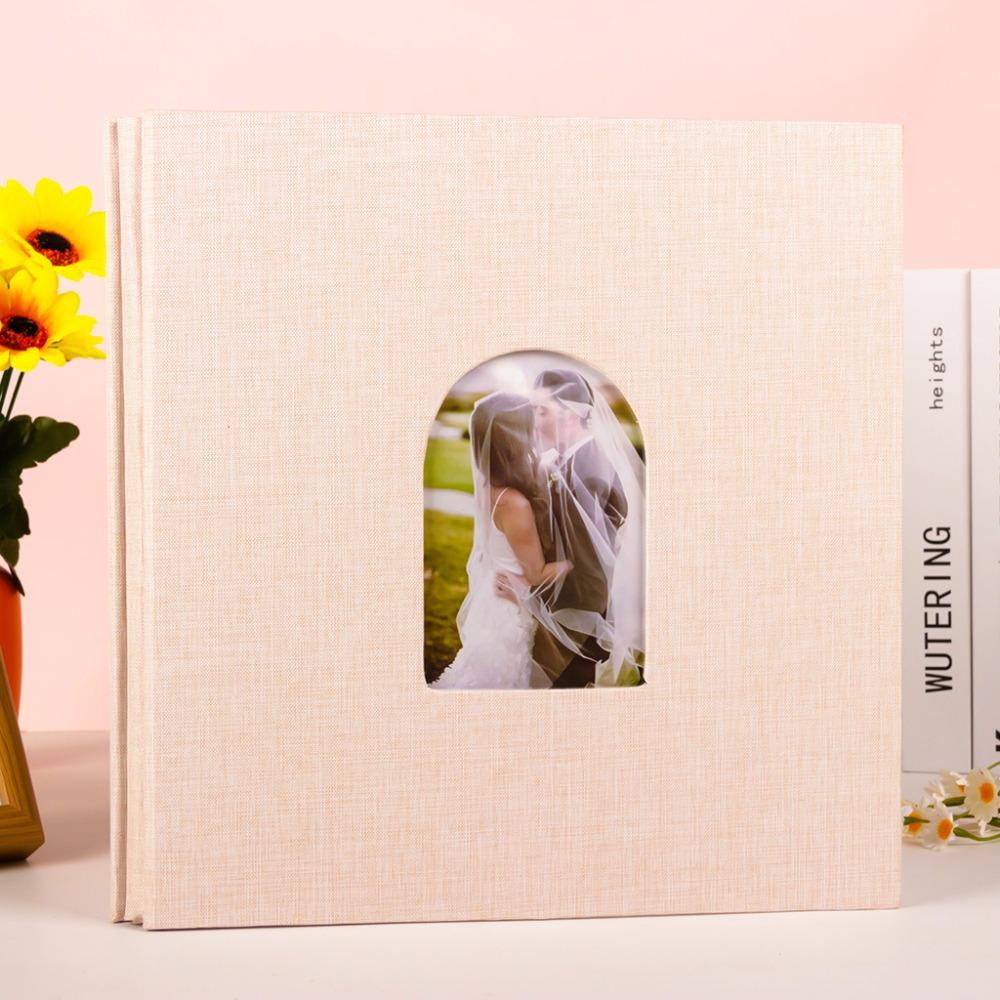 40 Pages Self-adhesive Scrapbook Large Capacity Commemorative Linen Cover Album Paste Type Dirt-proof Memory Book Graduation