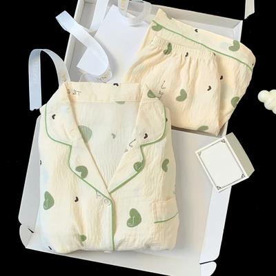 Summer New Women's Short-Sleeved Shorts Pajamas Homewear Set Girls Comfortable Cloud Cotton Pajamas Student Pajamas Homewear Set