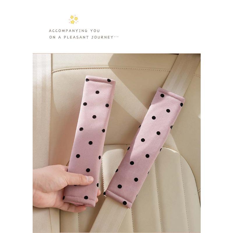 Women S Car Seatbelt Shoulder Pad Polka Dot Bow Soft Protector